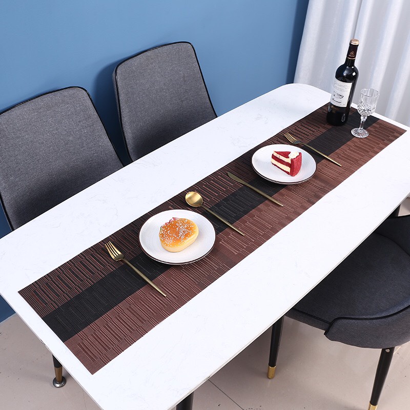 Tấm trải bàn ăn TABLE RUNNER cao cấp PVC p/c Bắc Âu, chịu nhiệt chống thấm siêu đẹp