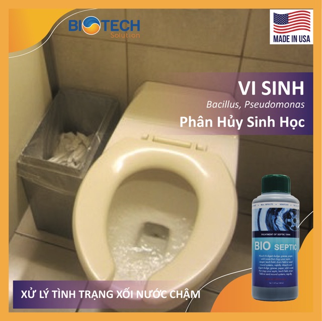 Chất thông cống - Nước vi sinh thông cống, thông tắc bồn cầu, khử mùi, vi sinh hữu cơ an toàn Bio Septic (Mỹ) 350ml