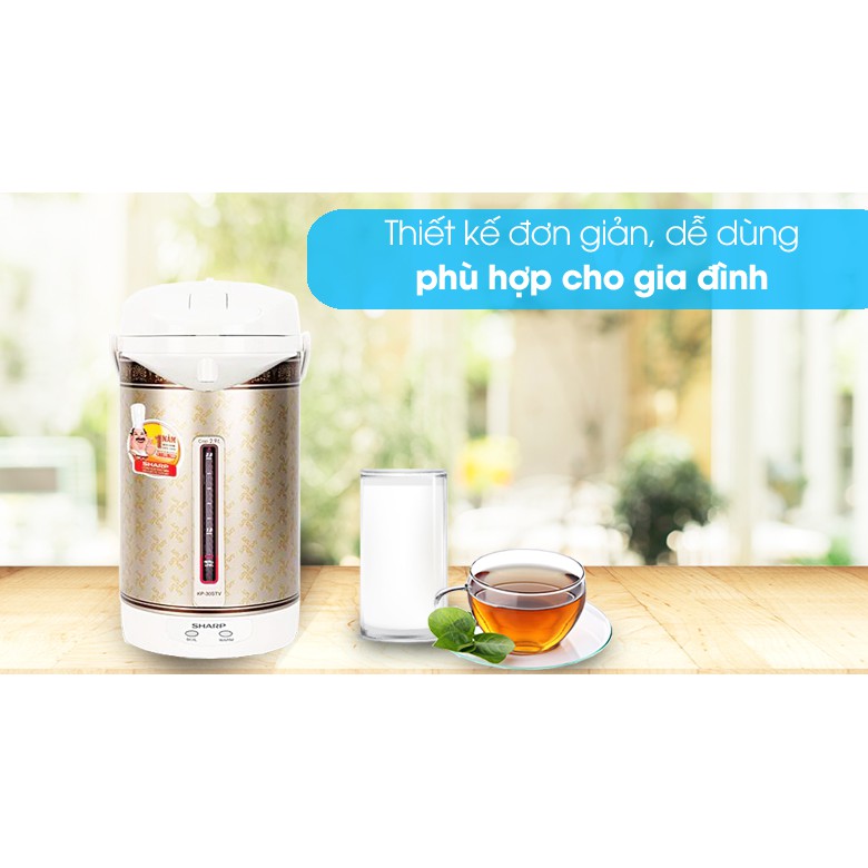 [HÀNG CHÍNH HÃNG]Bình thủy điện Sharp KP-30STV RB 2.9 lít