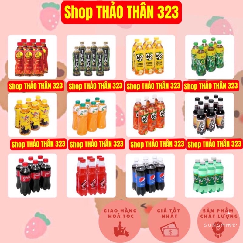 Nước Ngọt Lốc 6 Chai Pepsi, Coca-Cola, Sting, Cam Ép, Không Độ, 7Up, 0long, Warkup 247