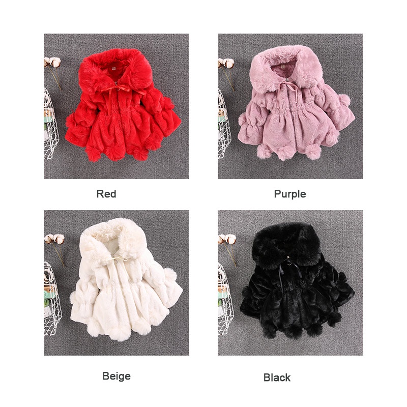 Áo khoác IQ ANGEL lông giả dày cổ phối lông thời trang mới cho bé gái