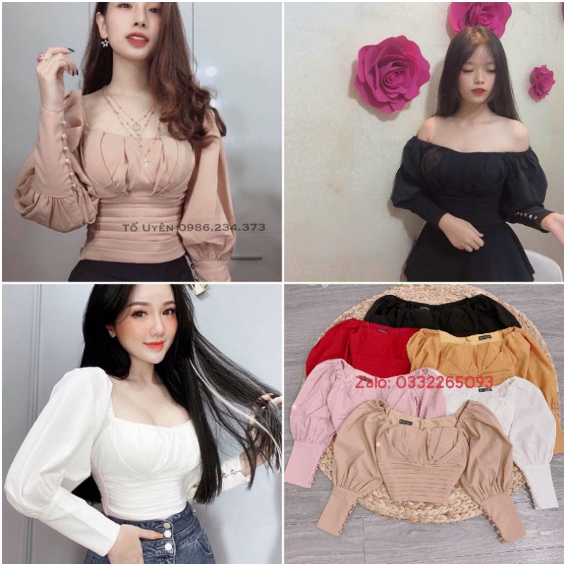 Áo cúp ngực tay phồng