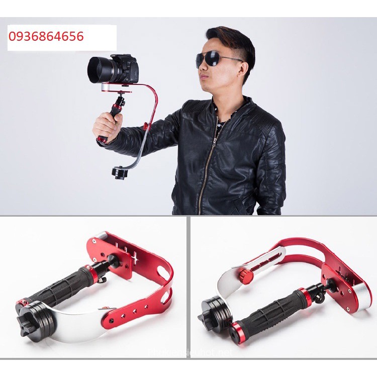 Tay quay phim chống rung cho máy ảnh và điện thoại SLR GOPRO (Tặng 01 gá kẹp điện thoại)