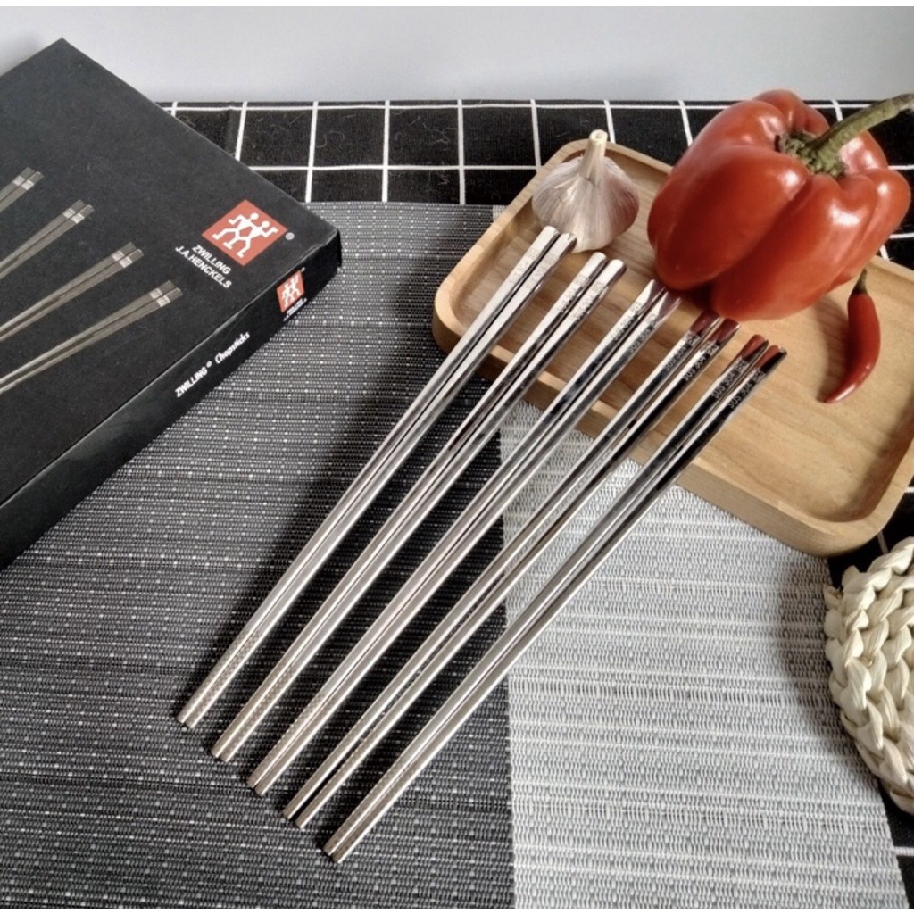 Set 5 đôi đũa cao cấp ZWILLING nhập khẩu chất liệu inox 304 sang chảnh