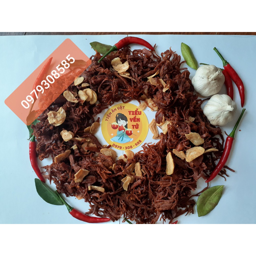 Khô heo, khô lợn ngập bơ tỏi 100gr Loại 1 mềm ngon cay vừa, đồ ăn vặt Hà Nội | BigBuy360 - bigbuy360.vn