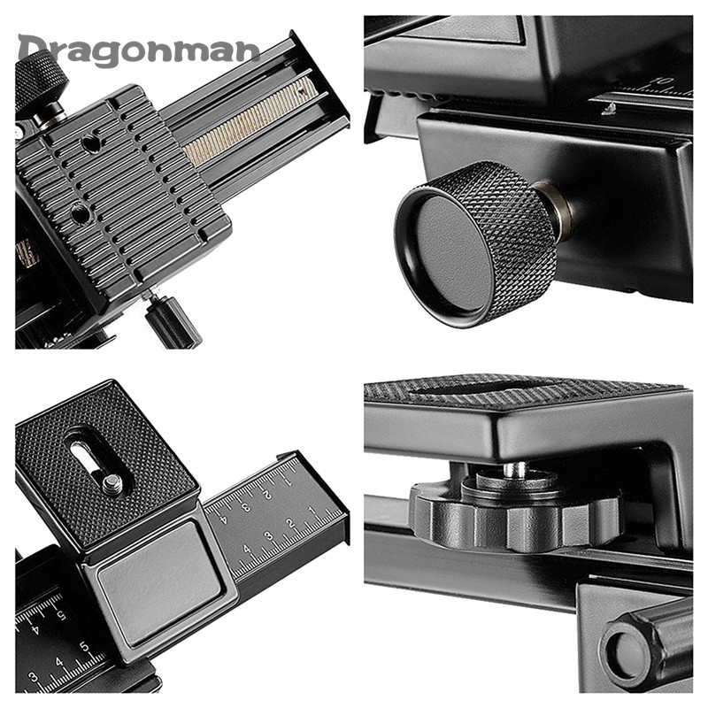Aluminum 4 Way Macro Focusing Rail Slider with 1/4 Screw for Canon Nikon Olympus Camera