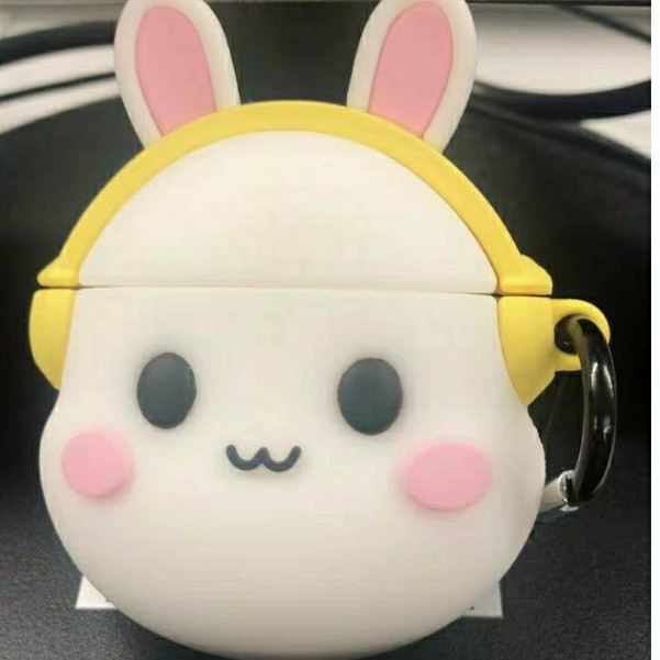 (Order 17 ngày) Case bảo vệ Airpods Pro/1/2 con thỏ béo bunny đeo tai nghe headphone vàng/ gấu xanh buồn EARISE