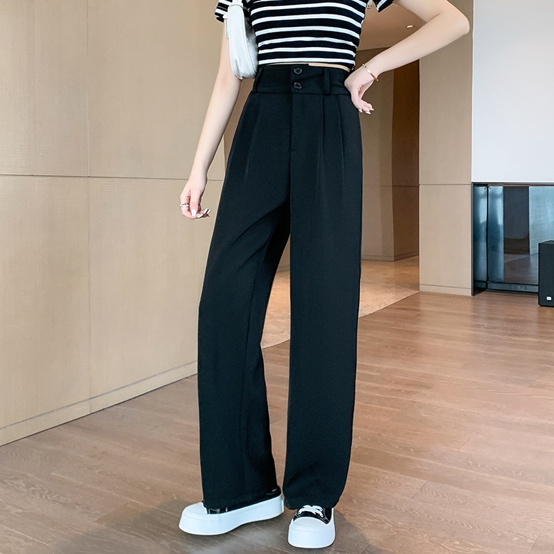 SUXI Quần ống rộng Lưng Cao Màu Sắc Vintage Thời Trang Mùa Hè Cho Nữ