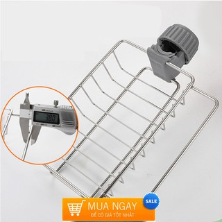 Kệ Inox Gắn Vòi Nước Kệ Giỏ Đựng Để Đồ Rửa Chén Bát Kệ Gắn Bồn Rửa Chén