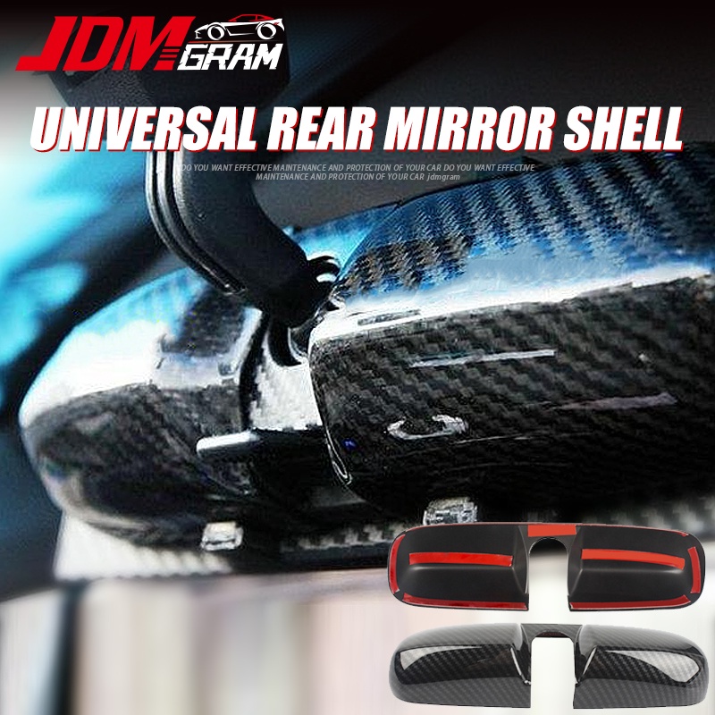 Vỏ gương chiếu hậu ô tô bằng sợi carbon 1PC 70X250mm phổ thông JDM tự động dán an toàn bên trong mái che gương chiếu hậu bảo vệ phụ kiện trang trí ô tô