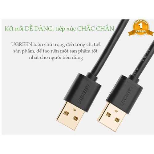 Dây USB 2.0 2 Đầu Đực Dài 1m cao cấp UGREEN 10309 - Bảo Hành Chính Hãng 18 tháng