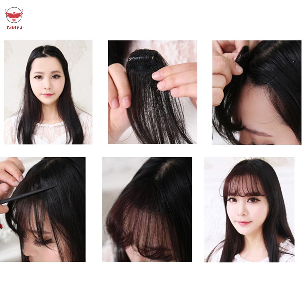 Tóc Mái Giả Kẹp Không Đường May Mỏng Nhẹ Cho Nữ