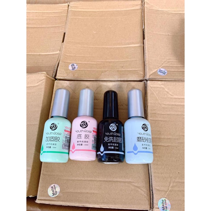 Base Top Cứng móng  top li hoa hồng liên kết 15ml
