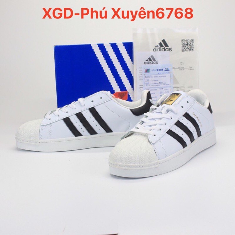 [Video ảnh thật] Giày adidas mũi trơn trắng 3 sọc FULL BOX