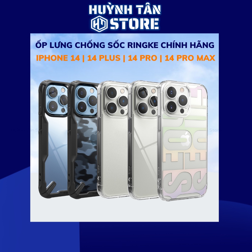 Ốp lưng iphone 14 pro max ip 14 plus RINGKE chính hãng trong suốt chống sốc FUSION X chống ố vàng huỳnh tân store