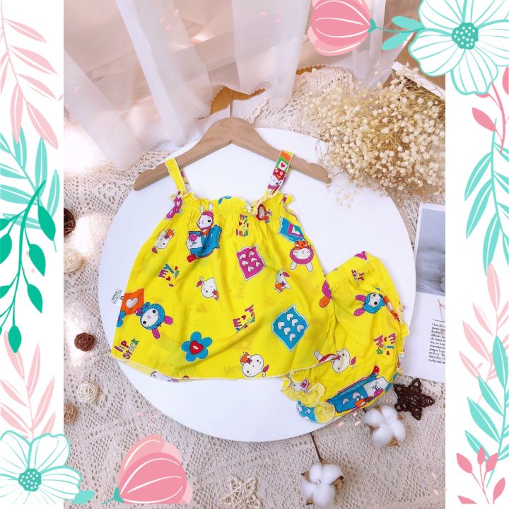 Bộ Lanh Hai Dây Siêu Mát, Siêu Mịn Cho Bé Gái