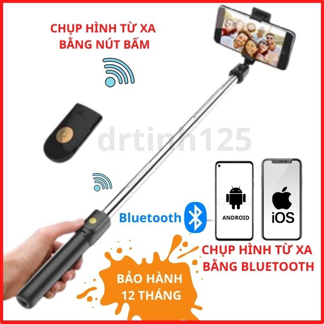 ✗℗♣[Xả lỗ]Gậy tự sướng Tripod K07 Đứng,Cầm Tay - Cao Cấp Remote điều khiển từ xa  Bluetooth không dây pin c