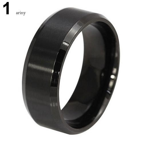 ★Nhẫn Titan Mạ VàNg 18K Đơn GiảN 8mm (Size US 5-14)