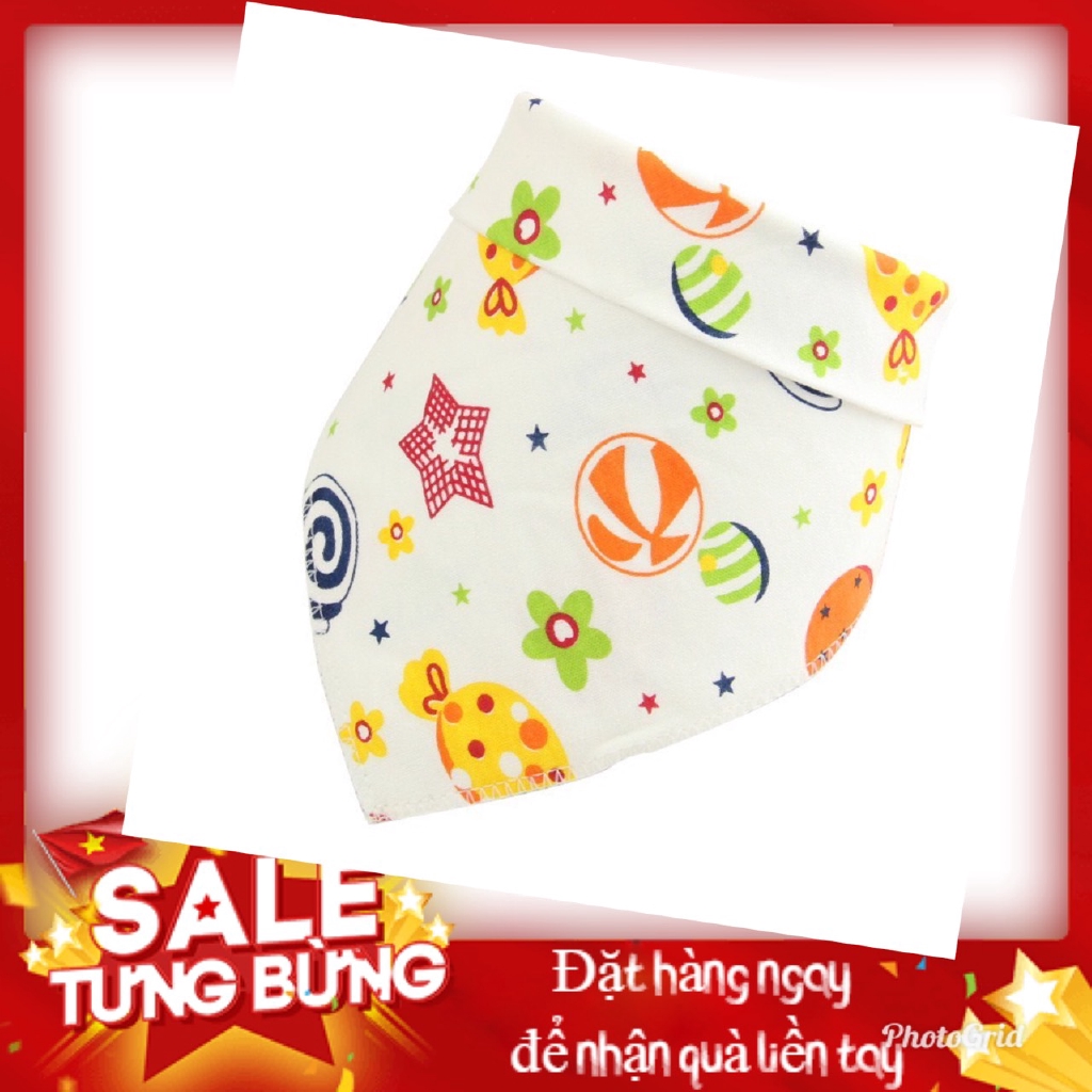 Khăn yếm tam giác cotton 2 lớp cúc bấm/khobanbuonhanoi