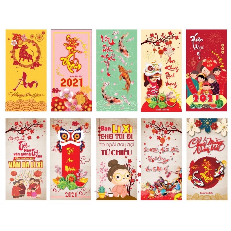 Combo 10 Bao Lì Xì 2021 Tân Sửu Đủ Mẫu | BigBuy360 - bigbuy360.vn
