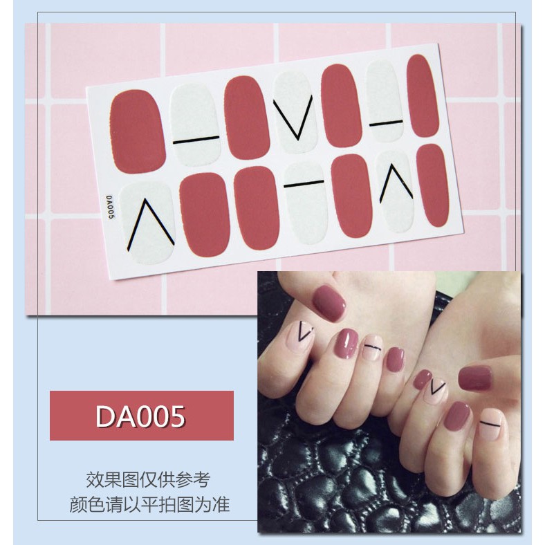 Bộ dán móng tay nail 14 sticker Cao Cấp Hàn Quốc