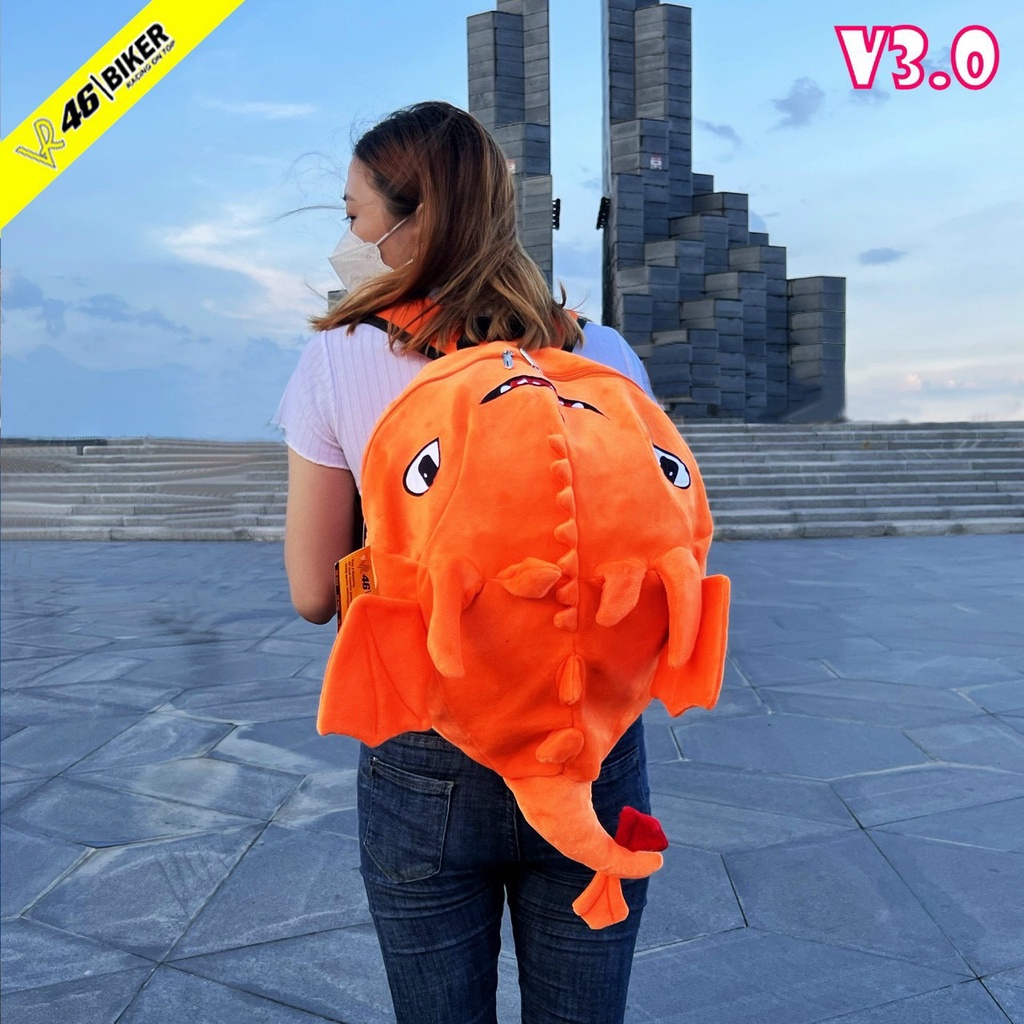 Balo rồng cỡ to nhất vải nhung mịn cao cấp, cute hơn balo khủng long