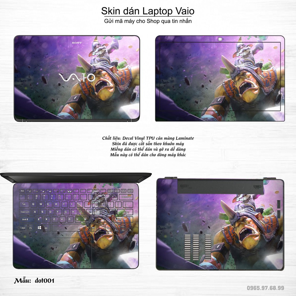 Skin dán Laptop Sony Vaio in hình Dota 2 (inbox mã máy cho Shop)