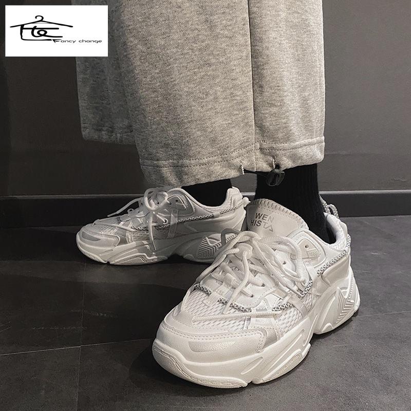 Giày Thể Thao Đế Dày Tăng Chiều Cao Thoải Mái Phong Cách Retro Cho Cặp Đôi