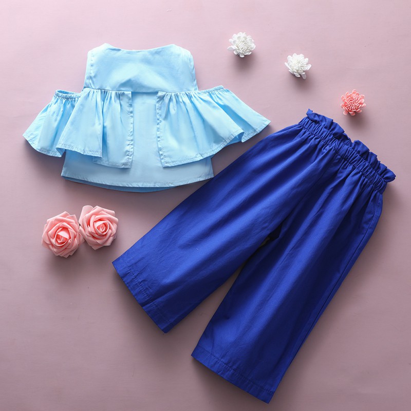 Set Áo Thun Tay Ngắn &amp; Quần Dài Cho Bé Gái