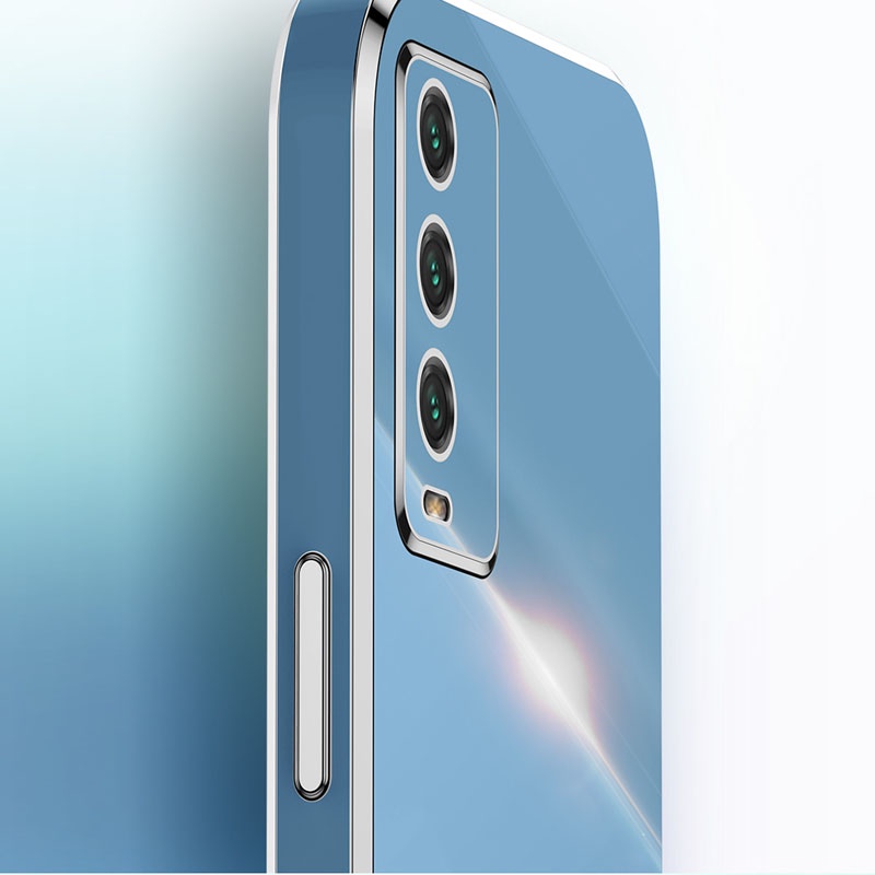 Ốp điện thoại vuông mềm mạ 6D macaron cho Vivo Y20 Y20S Y12S 2021 Y3S Y12A