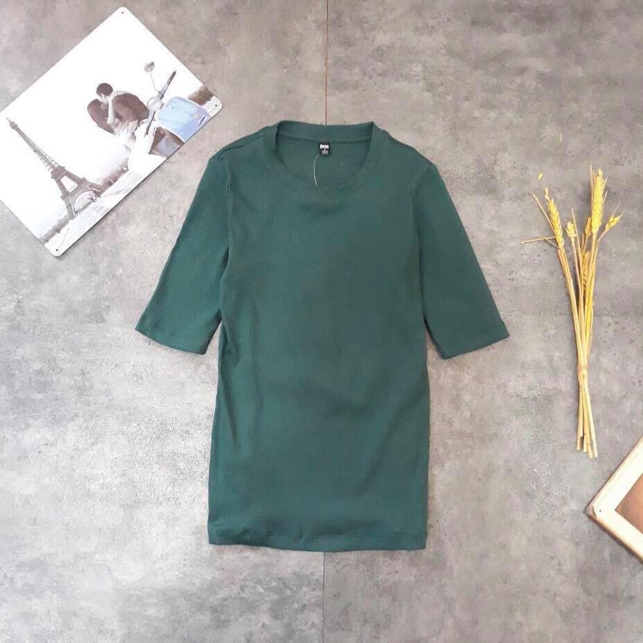 [FREESHIP] ÁO thun GÂN TAY LỬNG xuất dư UNI