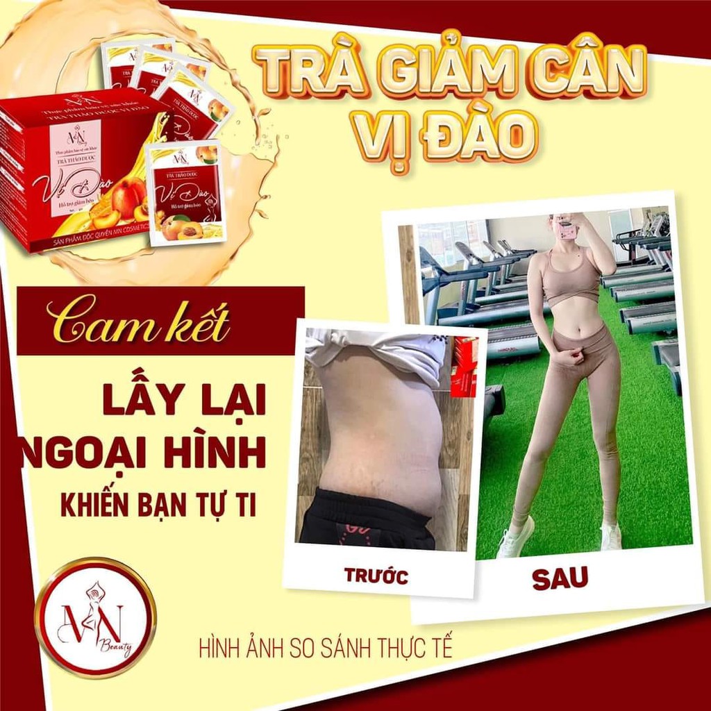 Trà giảm cân thảo dược vị đào-hổ trợ giảm cân an toàn _11 gói dùng thử