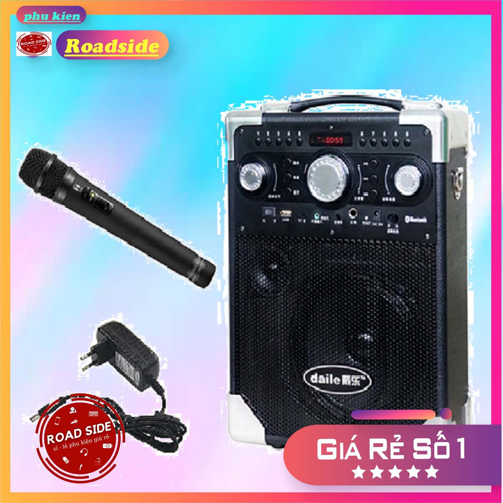 New Loa Bluetooth Karaoke Daile S8 Xách Tay (Tặng Kèm Micro Không Dây)