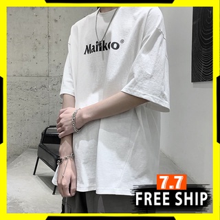 Áo thun tay lỡ nam nữ unisex MAILKOO basic tee phông form rộng oversize 2 màu trắng và đen cotton dáng xuông A101