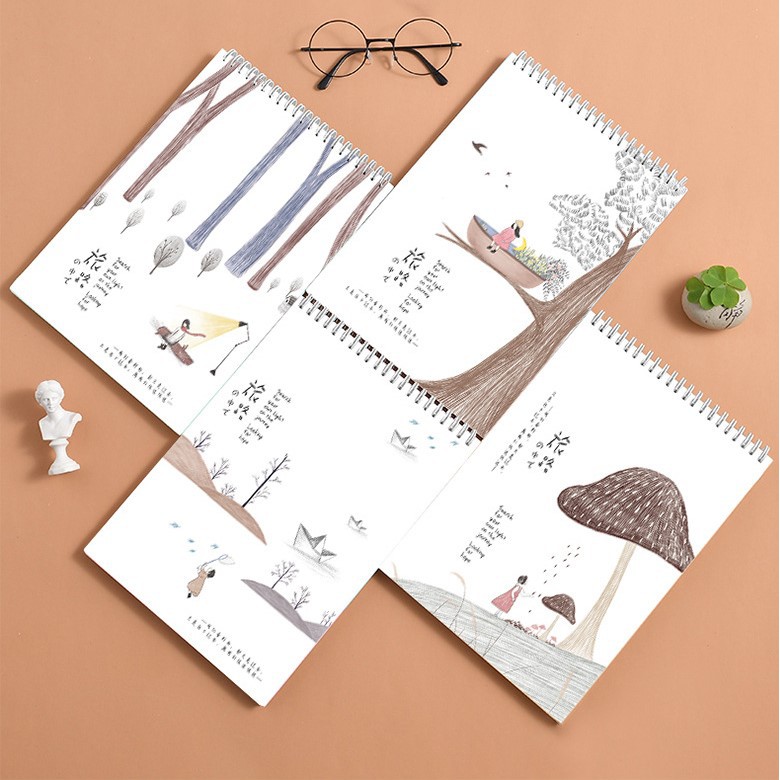 Sổ vẽ Pison khổ A4 vẽ kí họa sketchbook nhiều mẫu dễ thương - 1 cuốn