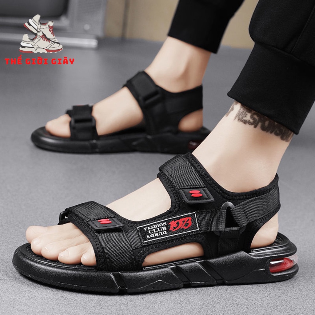 (TẶNG 1 MÓC DÁN) Sandal Nam 2 Quai Đệm Khí Đế 3 Vạch Dép Quai Hậu Mam Học Sinh Kiểu Dáng Mới