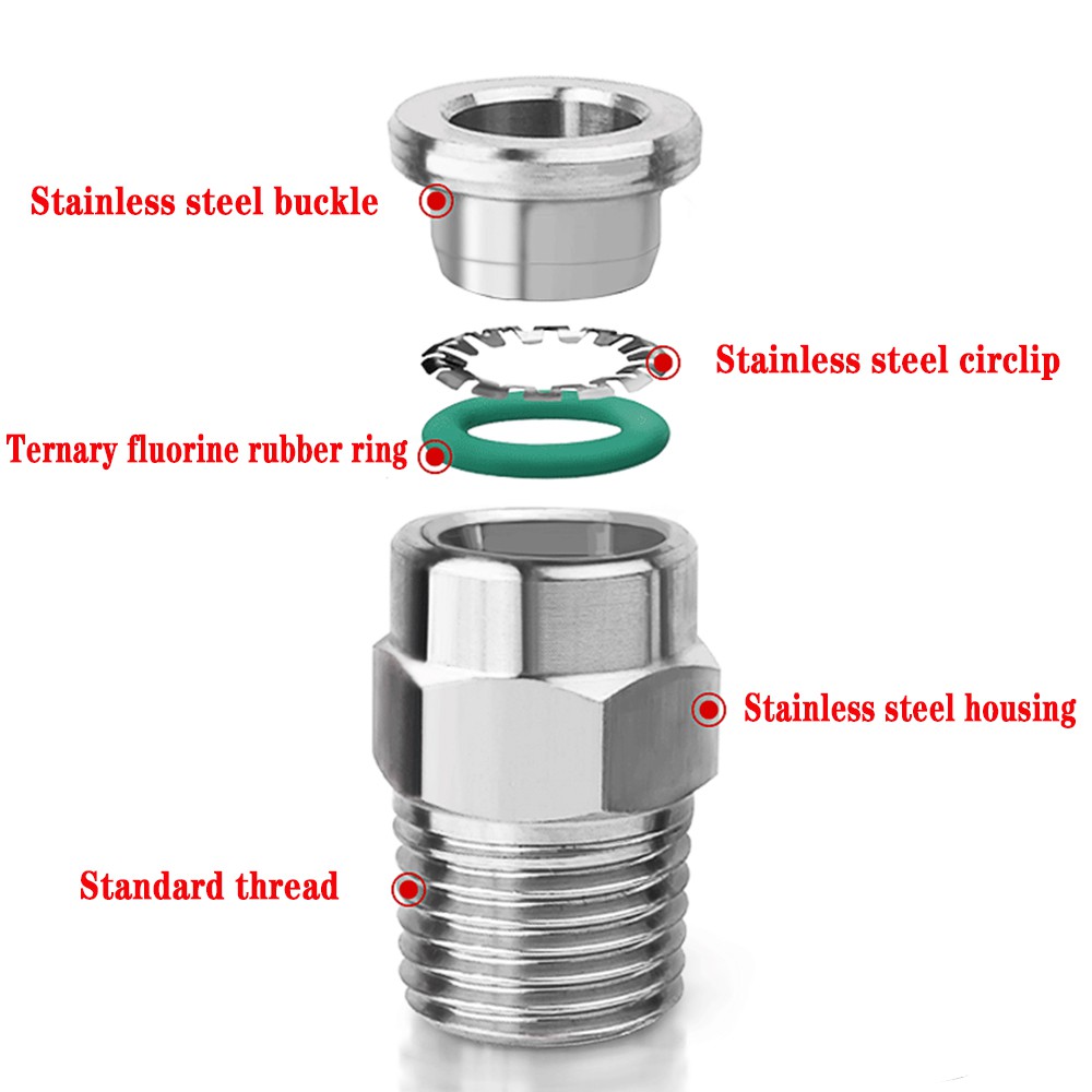 Đầu nối dây dẫn đường ống tiêu chuẩn tháo lắp nhanh chóng 1/8"1/4" 3/8"1/2" BSP