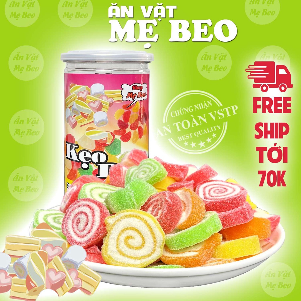 Kẹo dẻo Lốc Xoáy trái cây 400gr Mẹ Beo ăn vặt cực ngon