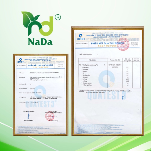 Tinh dầu sả Java - NADA OILS - tạo hương thơm, khử mùi hôi - được kiểm định Quatest 3