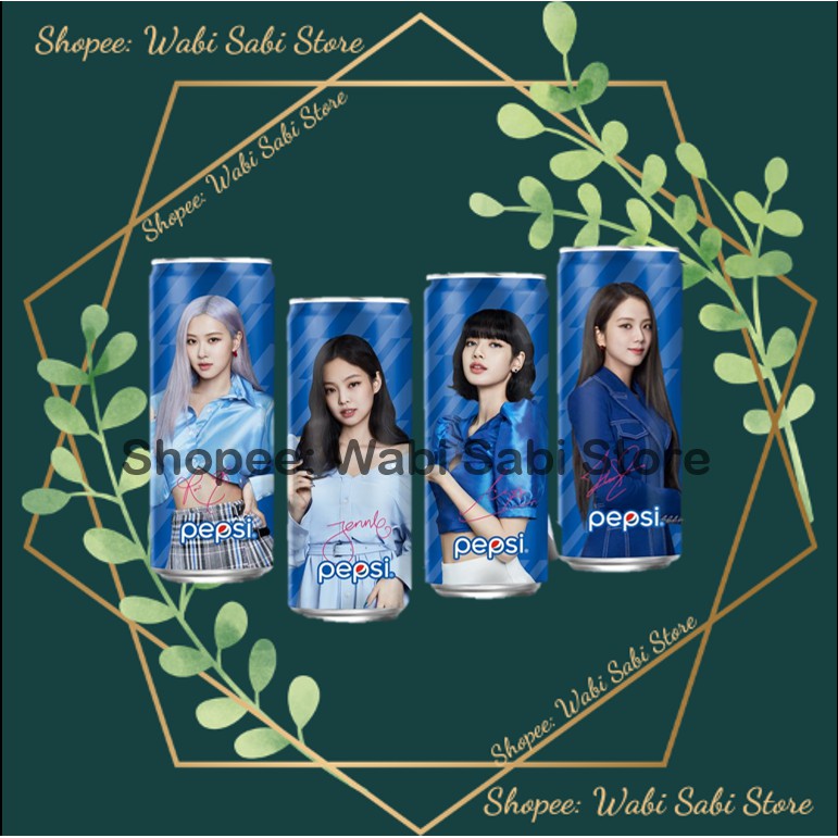 [WABI SABI] combo 4 lon PEPSI x 𝔹𝕃𝔸ℂ𝕂ℙ𝕀ℕ𝕂 xanh [Jisoo, Jennie, Lisa, Rosé ] Việt Nam kèm chữ ký lon 330ml