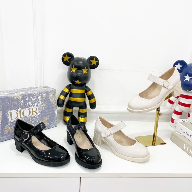 Giày Cao Gót Dior Dáng MaryJane Da Bóng Hàng Chuẩn Loại 1 Fullbox Bill