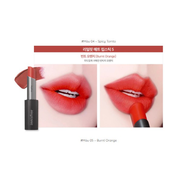 Son Thỏi Lì Innisfree Real Fit Matte Lipstick