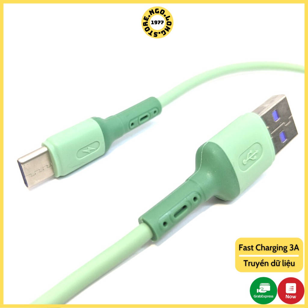 Dây cáp sạc nhanh 3A lightning type c micro usb, truyền dữ liệu