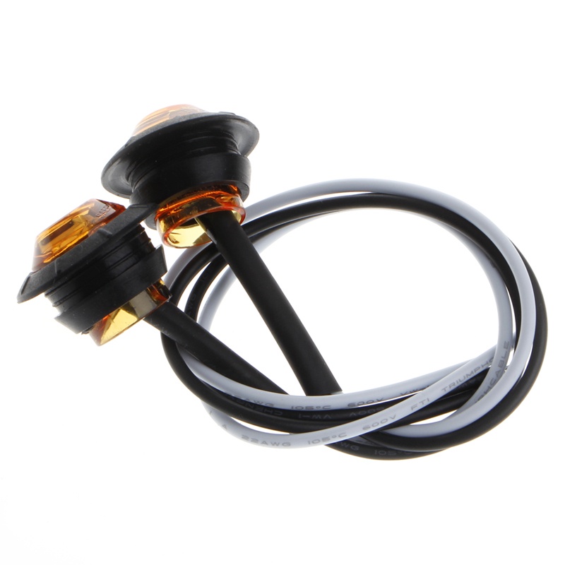 Set 2 Đèn LED Xi Nhan Hình Tròn Màu Hổ Phách 3 / 4 &quot;Dễ Lắp Đặt Dành Cho Ô Tô