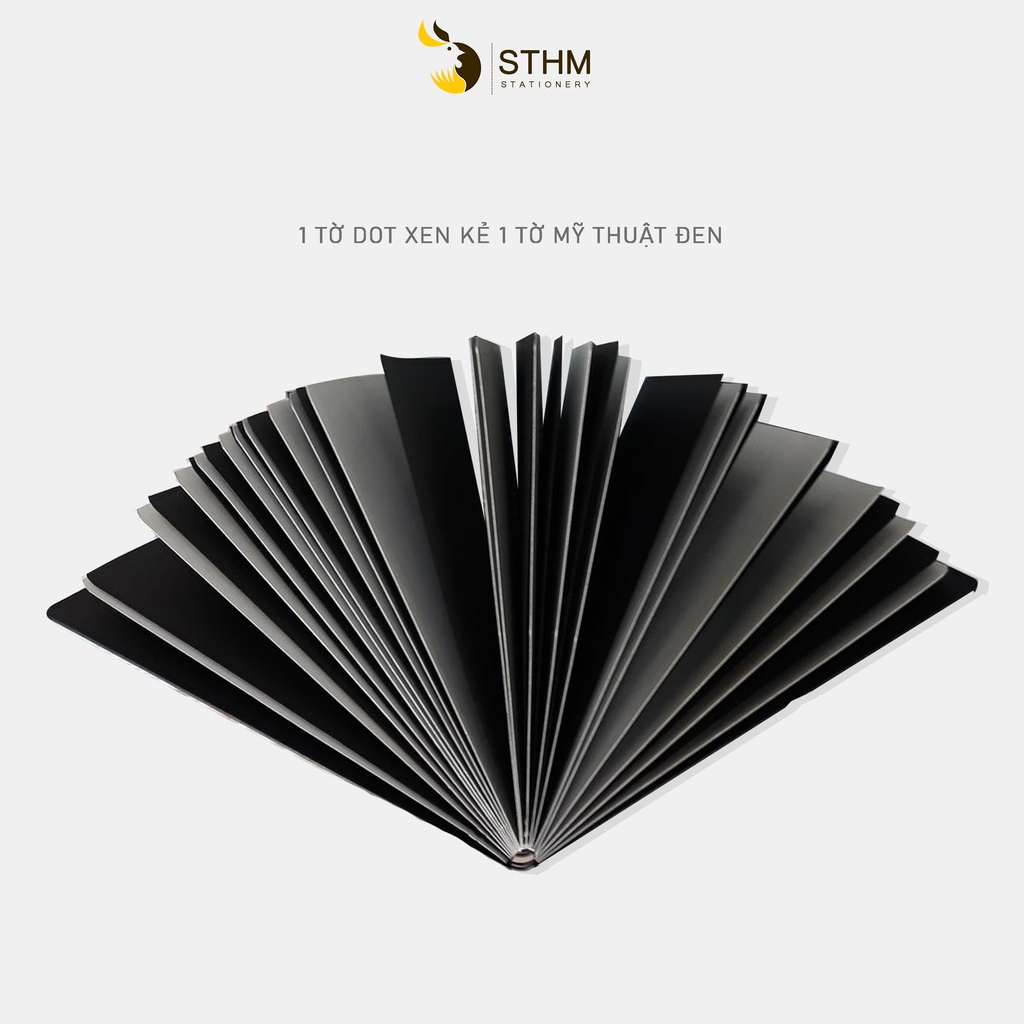 SỔ DÁN ẢNH - Bìa mỹ thuật đen, ruột đen - STHM stationery