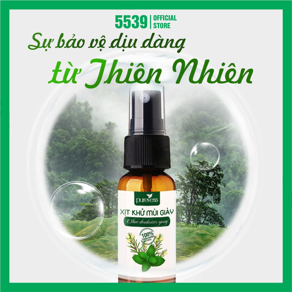 Chai xịt khử mùi giày 50ml tinh chất bạc hà the mát và tràm trà an toàn cho da - Shop 5539