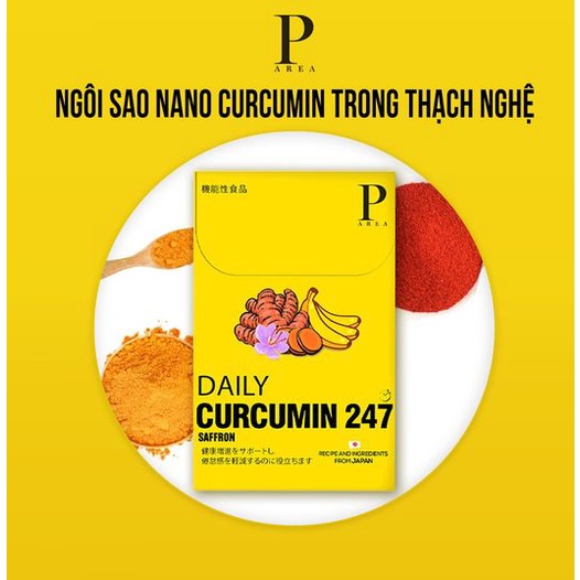 Thạch nghệ saffron vị chuối Daily Curcumin 247 chính hãng hỗ trợ tăng cường sức khỏe hộp 2 gói