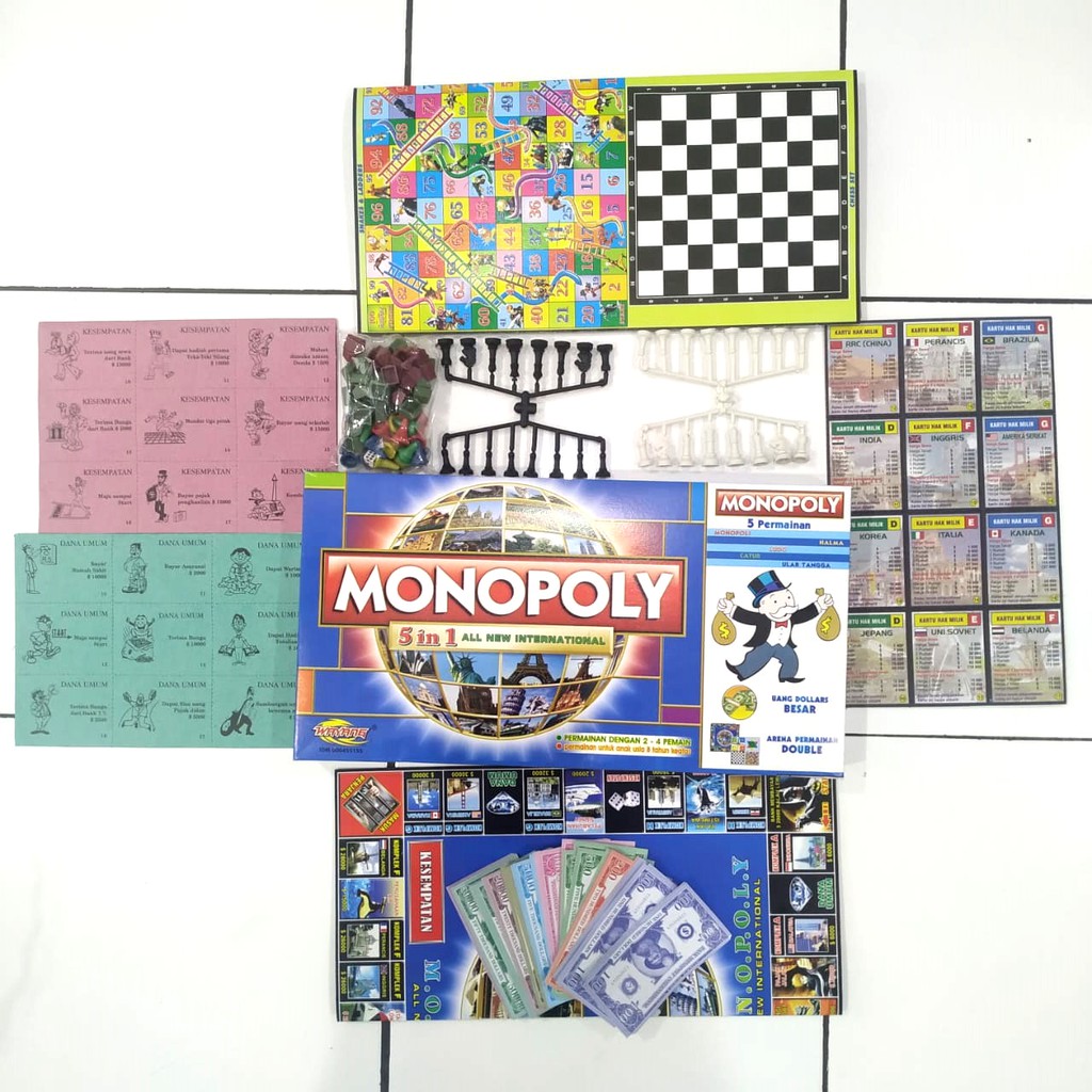 Bộ Cờ Tỷ Phú Monopoly 5 Trong 1 5in1