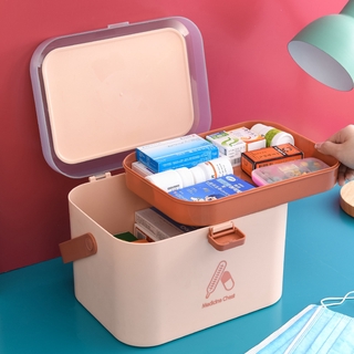 Hộp đựng thuốc y tế cho cá nhân gia đình có khay uống thuốc tây tiện lợi bằng nhựa cỡ lớn