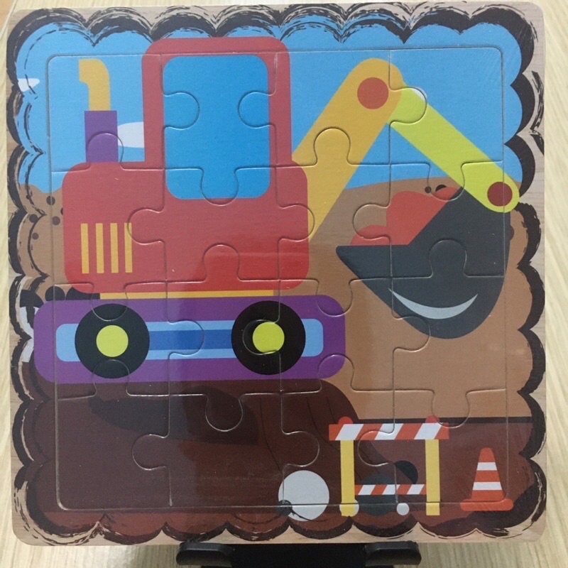 Tranh Ghép Hình 16 Miếng Bằng Gỗ Chủ Đề Phương Tiện Cho Bé Thông Minh